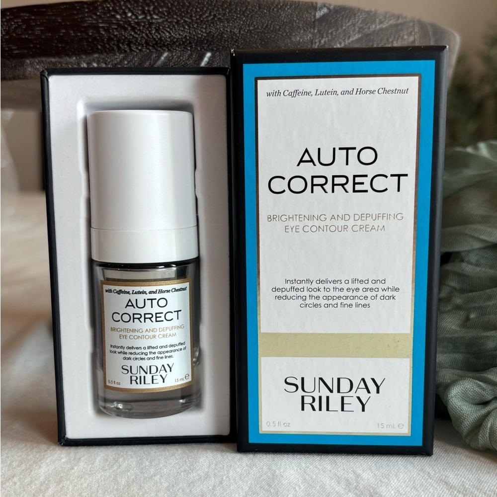 NEW Sunday Riley Auto Correct Brightening & Depuffing Eye Contour Cream • 15mL